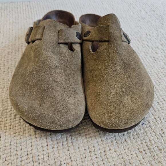 Birkenstock Boston Clogs Light Brown or Taupe Suede Size 37 6 or 6.5 - Picture 7 of 8
